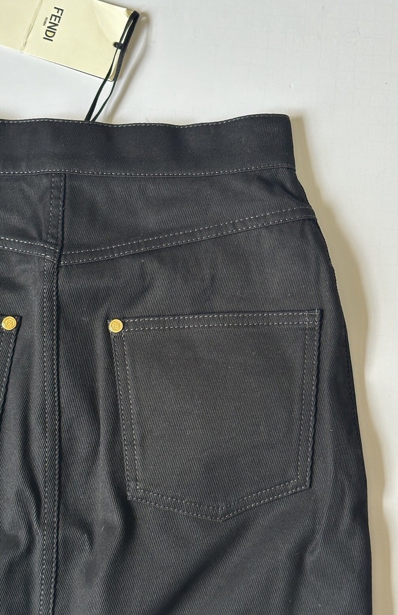 Fendi Woven Denim Black Skirt 2 US (38 Euro) Italy FLQ548
