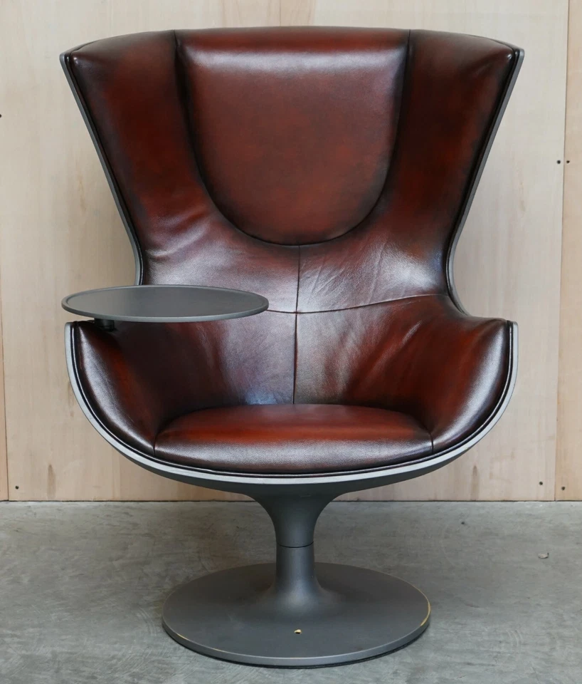 1 OF A KIND PAIR OF BROWN LEATHER PHILIPPE STARCK CASSINA EUROSTAR EGG ARMCHAIRS - Image 3 of 4