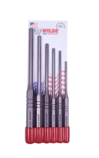Wilde 6pc Roll Pin Punch Set Spring Punch 1/8" to 5/16 Inch MADE IN USA