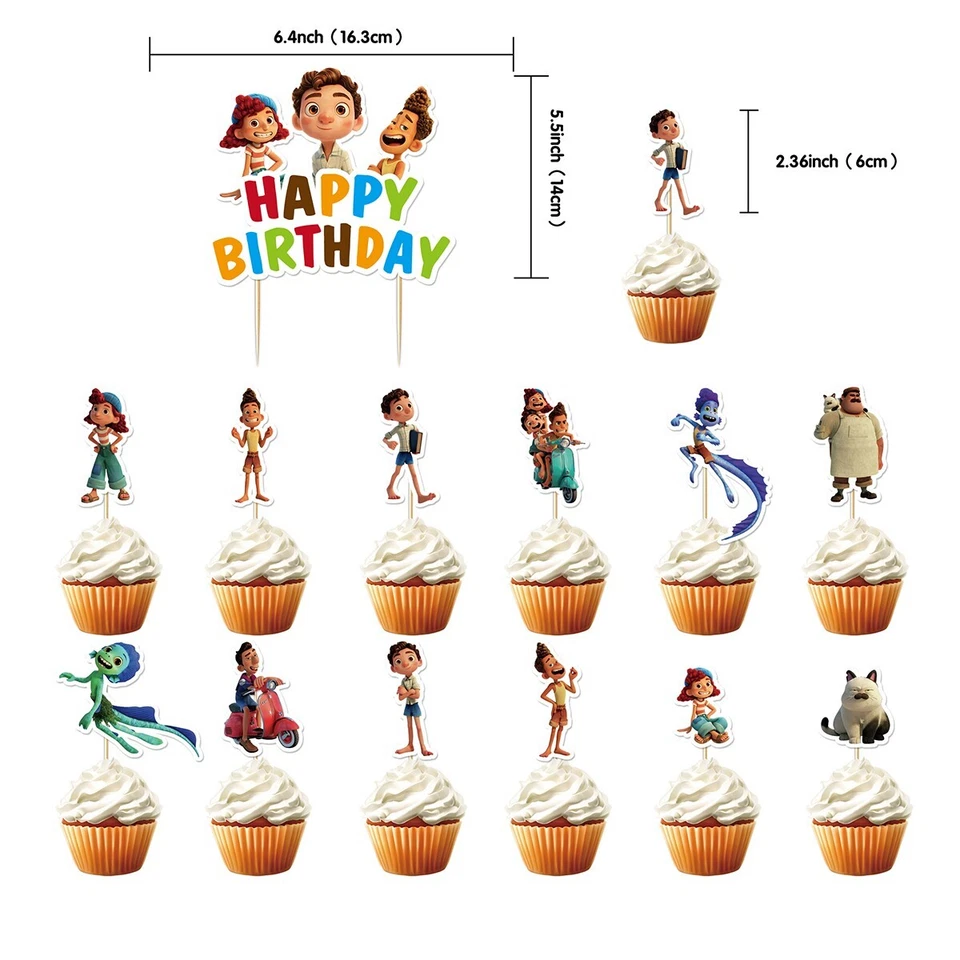 Luca Birthday Party Supplies Anime Birthday Decorations Set - Image 3 of 4