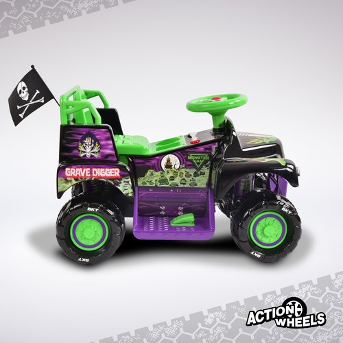 6V Grave Digger Ride on Car Monster Truck Monster Jam Grafik für Jungen & Mädchen - Bild 7 von 12