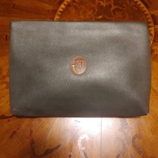Pochette borsa borsetta donna Trussardi originale vintage grigio/verde