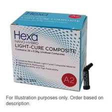 Hexa Nano-Hybrid Light-Cure Composite - A3.5, 20 x 0.28 Gm Unidose Compules