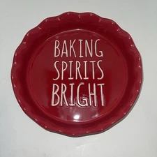 Christmas Baking Dish Quich "Baking Spirts Bright" 9.5"