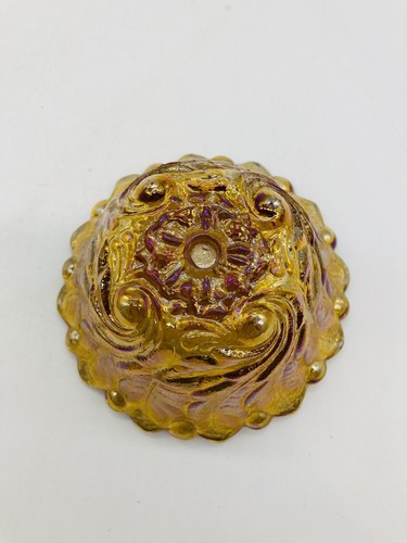 Vintage Karneval Glas Indiana Wildrose Kerzenständer Kerzenständer Paar Ringelblume - Bild 5 von 12