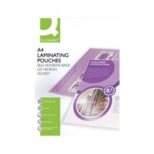 Image of Q-Connect A4 Sticky-Backed Laminating Pouches 250 Micron (PACK OF 25) KF24056