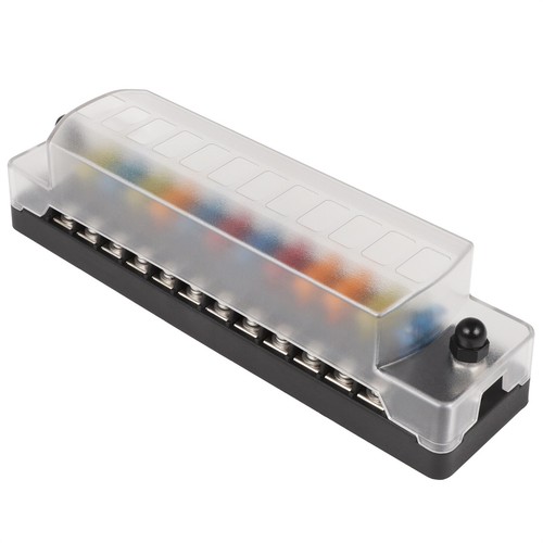 ?ATC/ATO 12 Vías Hoja Bloque de Fusibles Caja Soporte Kit Universal para Coche Marino Camión - Imagen 11 de 24