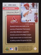 1999 UD Challengers for 70 Challengers Ed. HR Highlights #62 Mark McGwire /600