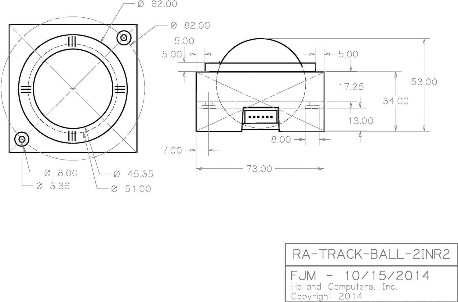 Track Ball - 2 Inch Arcade Game Lit Trackball for Jamma 60-In-1 Jamma Icade PCB