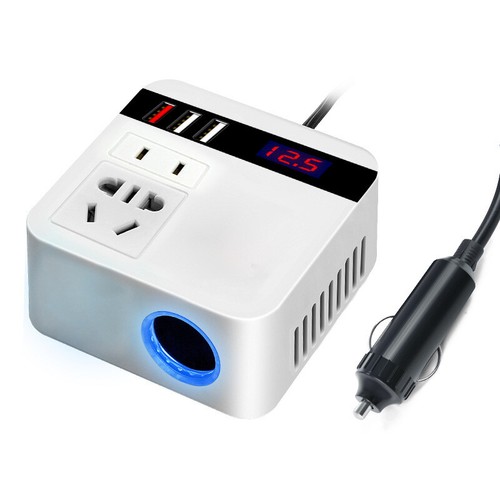 Inversor de corriente para coche 300W DC 12V a 110V adaptador cargador tomas NUEVO - Imagen 9 de 12
