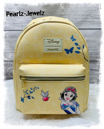 Loungefly Disney Snow White & Seven Dwarfs Sketch Yellow Mini Backpack NWT