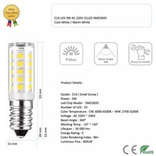 E14 LED Bulb Small Screw 3W 5W 7W Cool Warm/Cool/Neutral White Light for Kitchen