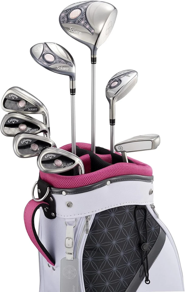 Callaway SOLAIRE 2018 Ladies 8 Club Set Carbon Shaft Flex: L Pink w/Caddy Bag - Image 2 of 4