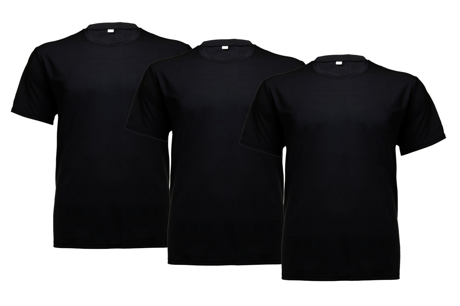 3 PACK Mens Plain TShirts Short Sleeve Crew Neck Boys TShirt Black