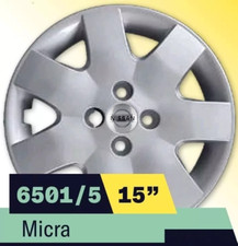 SET KIT SERIE 4 COPRICERCHI COPPE RUOTA 15" PER NISSAN MICRA COD 6501/5LS