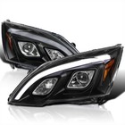 For 2007-2011 Honda CR-V CRV BLACK Amber Projector Headlights Led Tube LH+RH