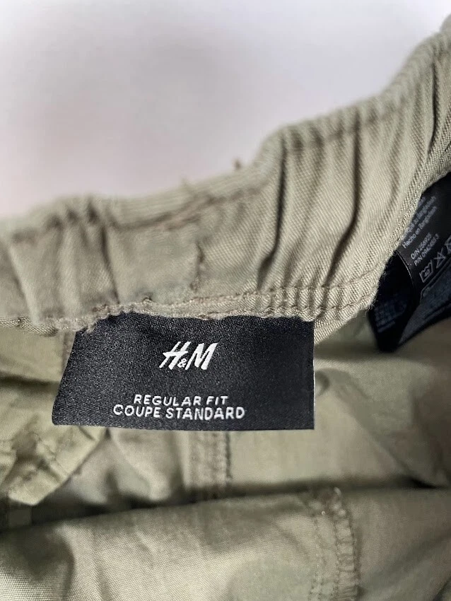 Pantalones Cortos H&M Calce Regular Para Hombre Verdes Cintura Elástica Talla S Pequeños Foto 4 de 4