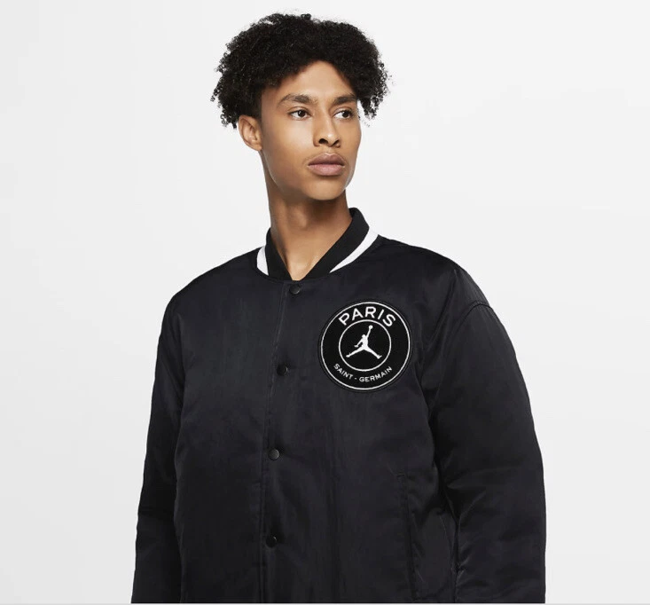 Air Jordan X PSG Paris Saint Germain Varsity Jacket Black CK9665-010 Men’s Large