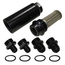 Filtro carburante universale in acciaio inox 44 mm Lnline con raccordi adattatore AN6 AN8 