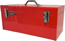 20" Portable Steel Heavy-Duty Tool Box 18-Gauge with Metal Latches and Handle wi