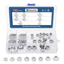 160pcs Hex Nuts Assortment Kit - [M2/M2.5/M3/M4/M5/M6/M8/M10]