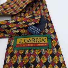 J. Garcia Collector's Edition Tie Black Red Geometric Diamond Pattern 3.75x60"