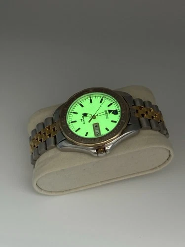 Seiko 7N43-8B20 Rare Vintage Men’s Watch Luminous Dial Day Date Diver 42MM