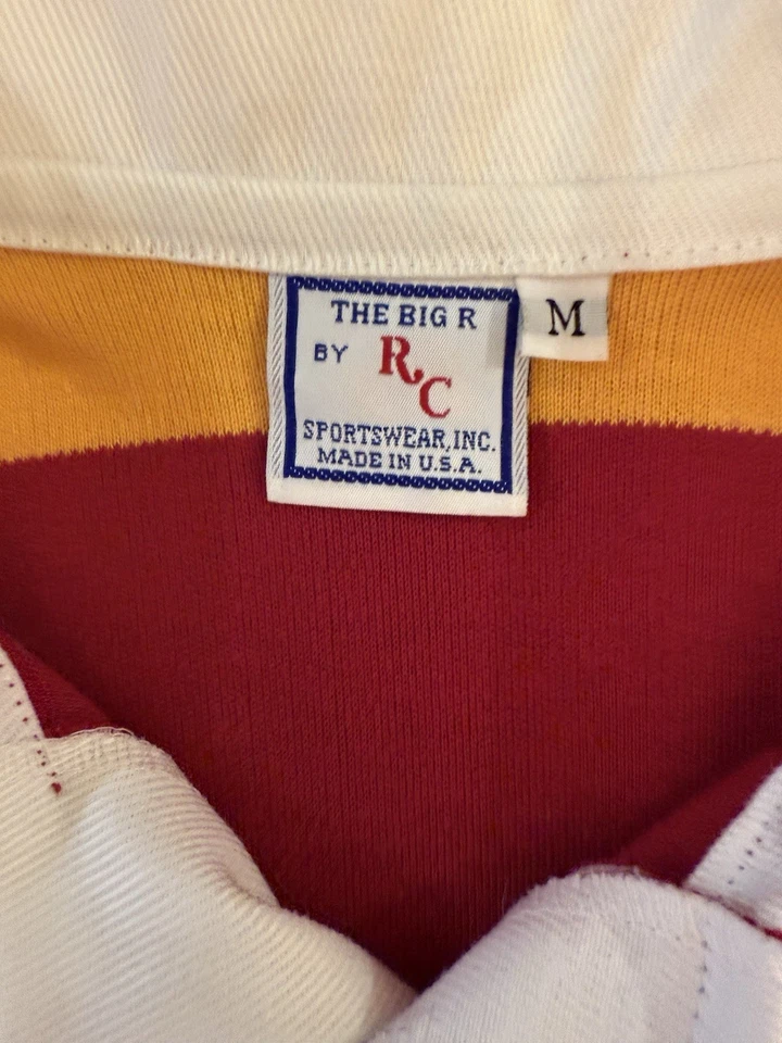 De Colección USC Banda Troyanos Rugby Polo Manga Larga Camisa Hombres Mediano Rayas Años 90 Raro Foto 3 de 4