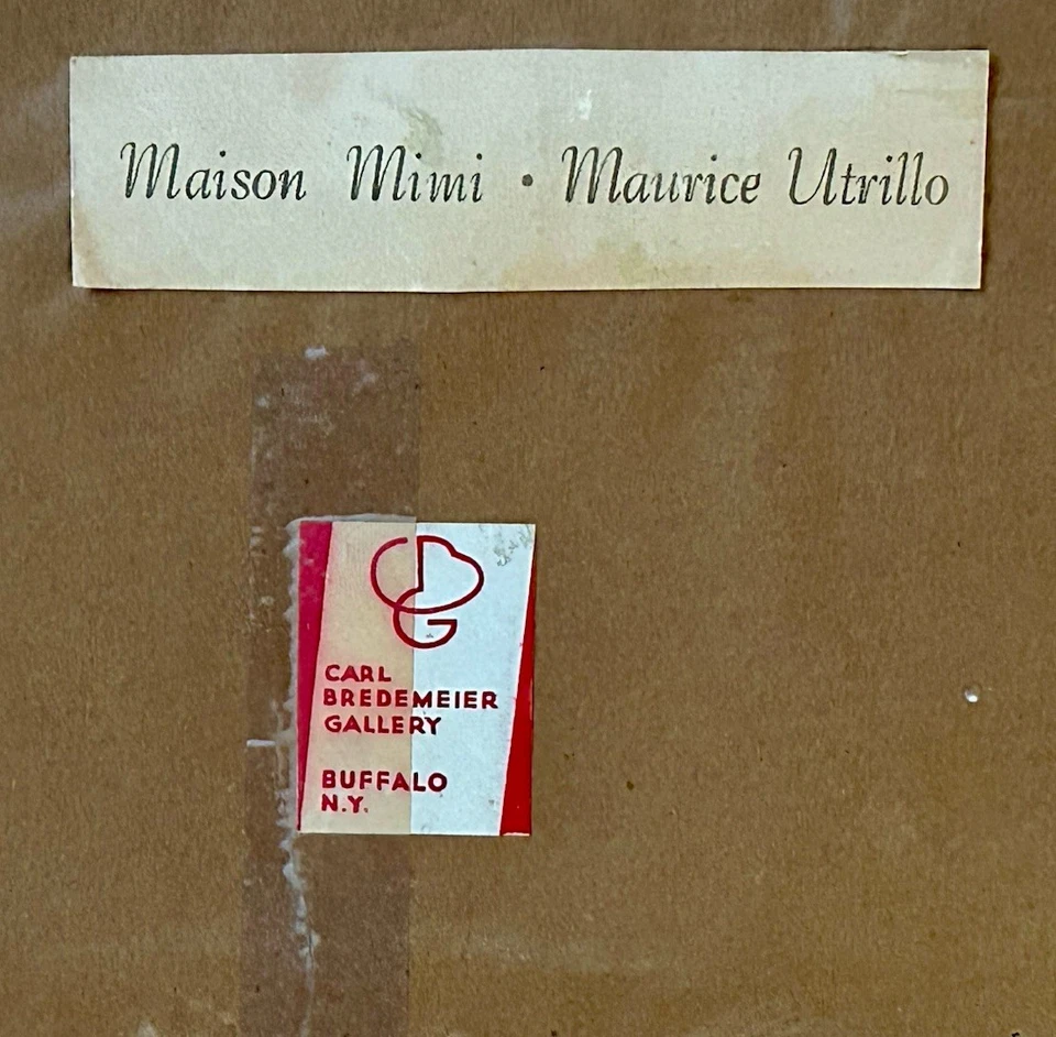 "Marco de madera con estampado grande vintage Maurice Utrillo MAISON MIMI de 33,5"" x 27,5""" Foto 4 de 4