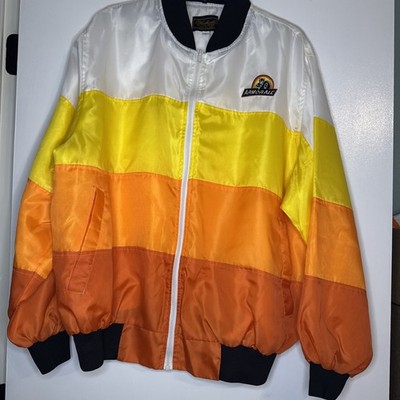 ARMOR ALL polyester racing jacket embroidery 1980s dayglo stripes Large Exc