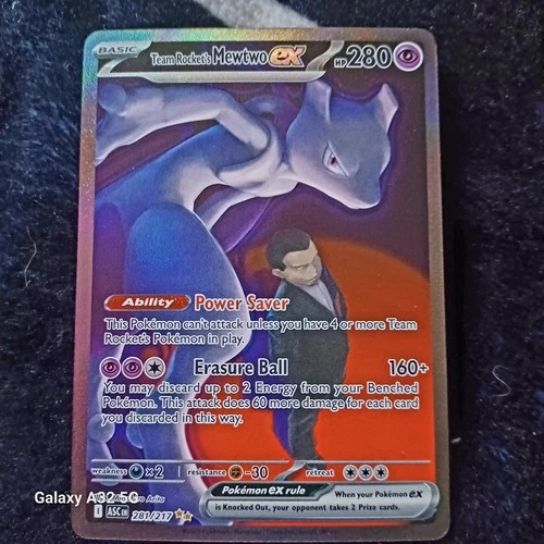 Team rockets mewtwo ex Mint Condition halo