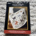 Bucilla Lap Quilt Butterfly Collection Stamped Cross Stitch Fabric 45 x 45