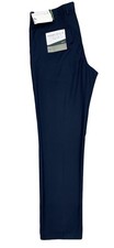 Pantalón de vestir Perry Ellis Portfolio 32/29 calce ajustado fácil cuidado azul marino eclipse nuevo con etiquetas NUEVO