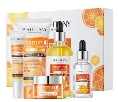 Vitamin C Skin Care Set For Women , 5-In-1 Moisturizing Hyaluronic Acid Skin... 
