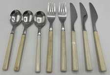 Anacapa Korea Stainless Flatware Melamine Handles Forks Spoons Knives 8 Pc MCM