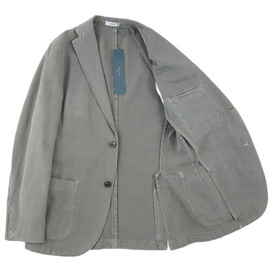 Boglioli Garment-Washed Green Cotton-Linen 'K Jacket' Sport Coat