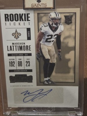 2017 Panini Contenders - Rookie Ticket Marshon Lattimore #110 (AU, RC)
