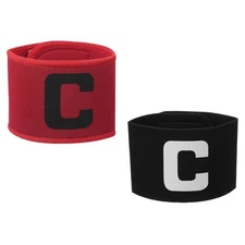 Soccer Captain, Soccer Captain Armbands Elastic Adjustable (2 Pack, Red/Black)