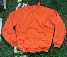 J. Crew Vintage Men's Small Fleece Lined Bomber Jacket Orange Made in USA