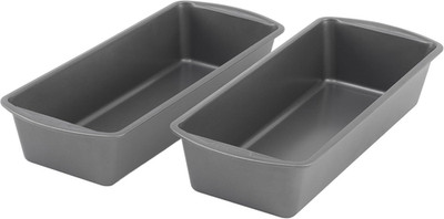 Set of 2 Extra Large 13'' X 5'' Nonstick Steel Bread Loaf Pans, Gray - Set of Two