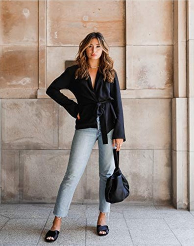 Borsa a tracolla The Drop Avalon Vegan in pelle piccola nera - Foto 2 di 6