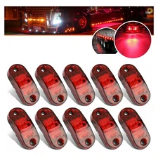 10x Oval Red 2LED Side Marker Lights Clearance Light Truck Trailer RV 12V