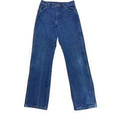 VTG Wrangler 13MWZ Cowboy Cut Jeans Boys Sz 16 Blue Cotton Denim Western Rodeo