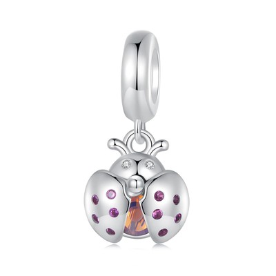 925 Sterling Silver Lucky Ladybird Charms Fit for European Bracelets and Necklac