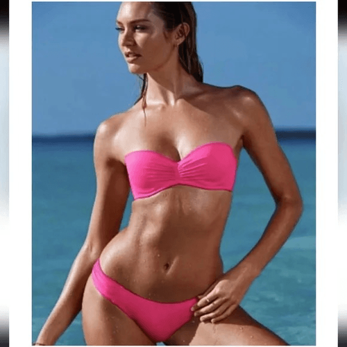 PINK VICTORIA’S SECRET Damen Pink Cheeky Bikinihose Größe Medium - Bild 2 von 7