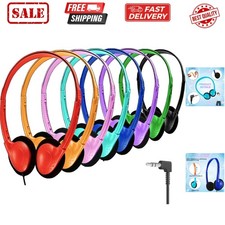 Wired Kids Headphones Bulk 10 Pack for Classroom School Class Set Headsets fo...