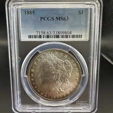 1885 MORGAN DOLLAR PCGS MS63 Nice Toning!