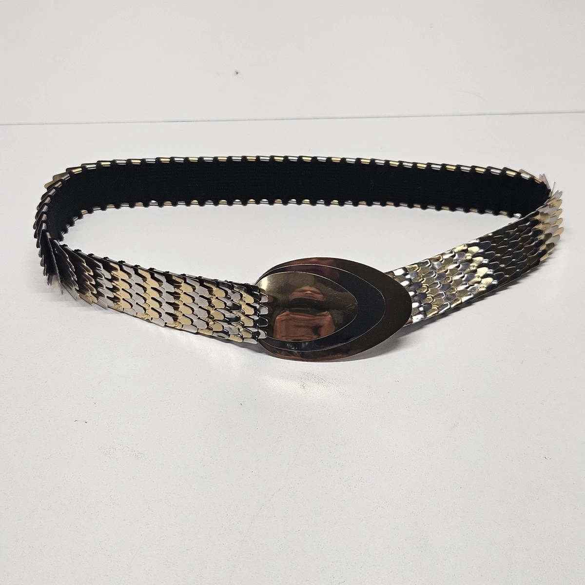 Wide Gold Waist Belt Leather Steve Fabrikant 2” Women M Statement Prongless Fairytale & Fantasy Gold Belts for Women for sale | eBay main image 2