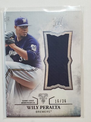 Wily Peralta 2015 Topps Triple Threads Game Used Jersey Relic 16/36 SP #UJR-WPE
