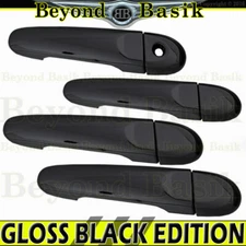 For 2012-2019 Nissan Versa GLOSS BLACK Door Handle Covers Trims no SMTK noPSK